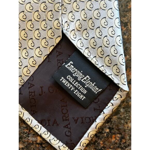 J. Jerry Garcia Emerging Elephant Collection 28 light blue paisley Silk Mens Tie - Picture 6 of 9